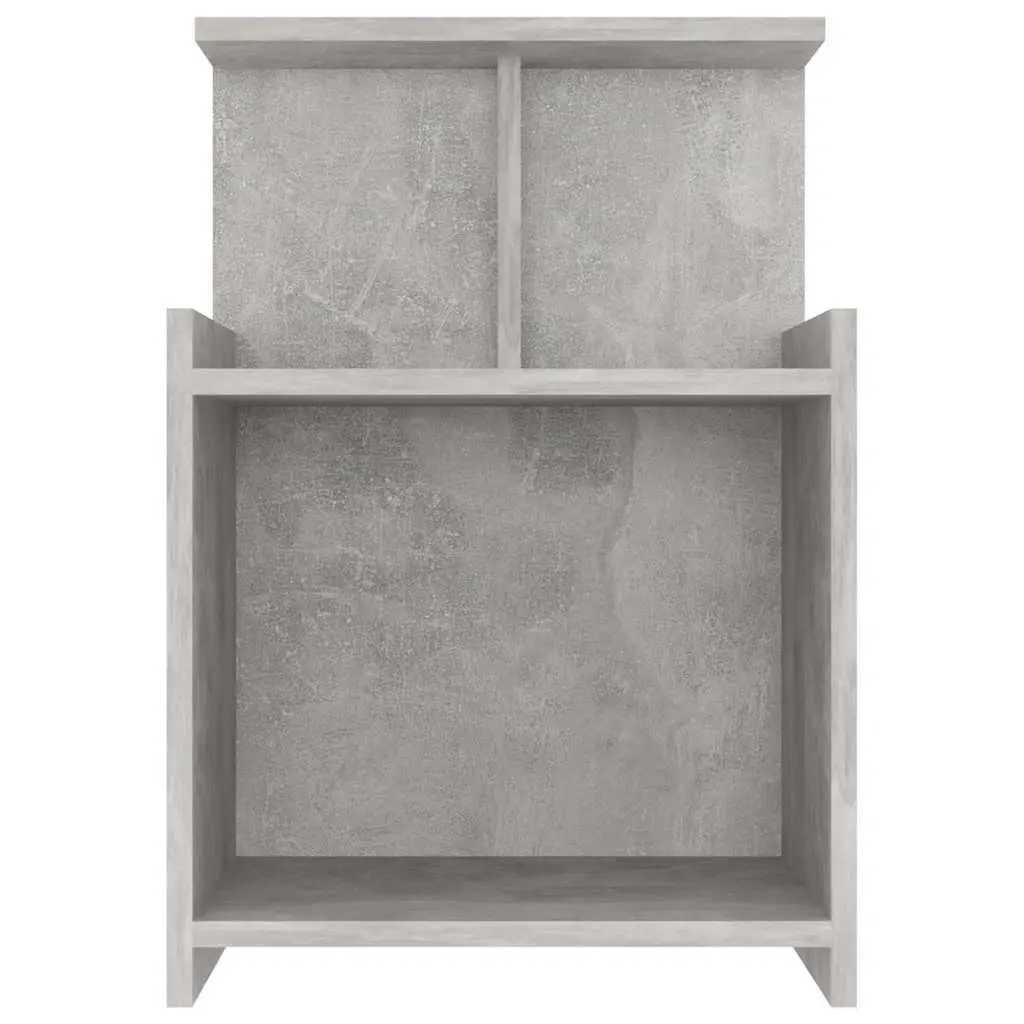 Grey Bedside Table with Open Shelves