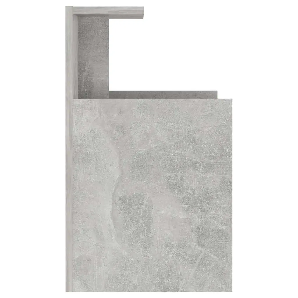 Grey Bedside Table with Open Shelves