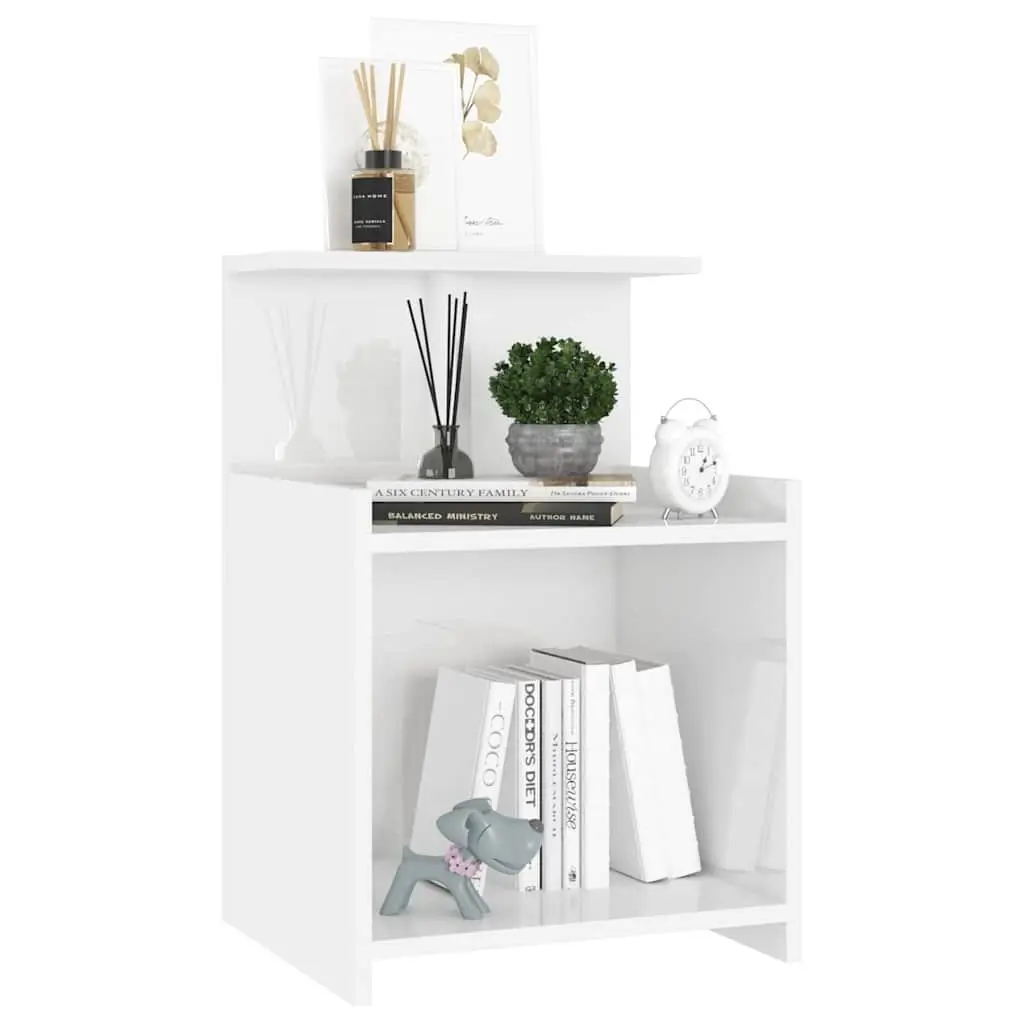 Bedside Tables High Gloss White 40x35x60cm Nightstands