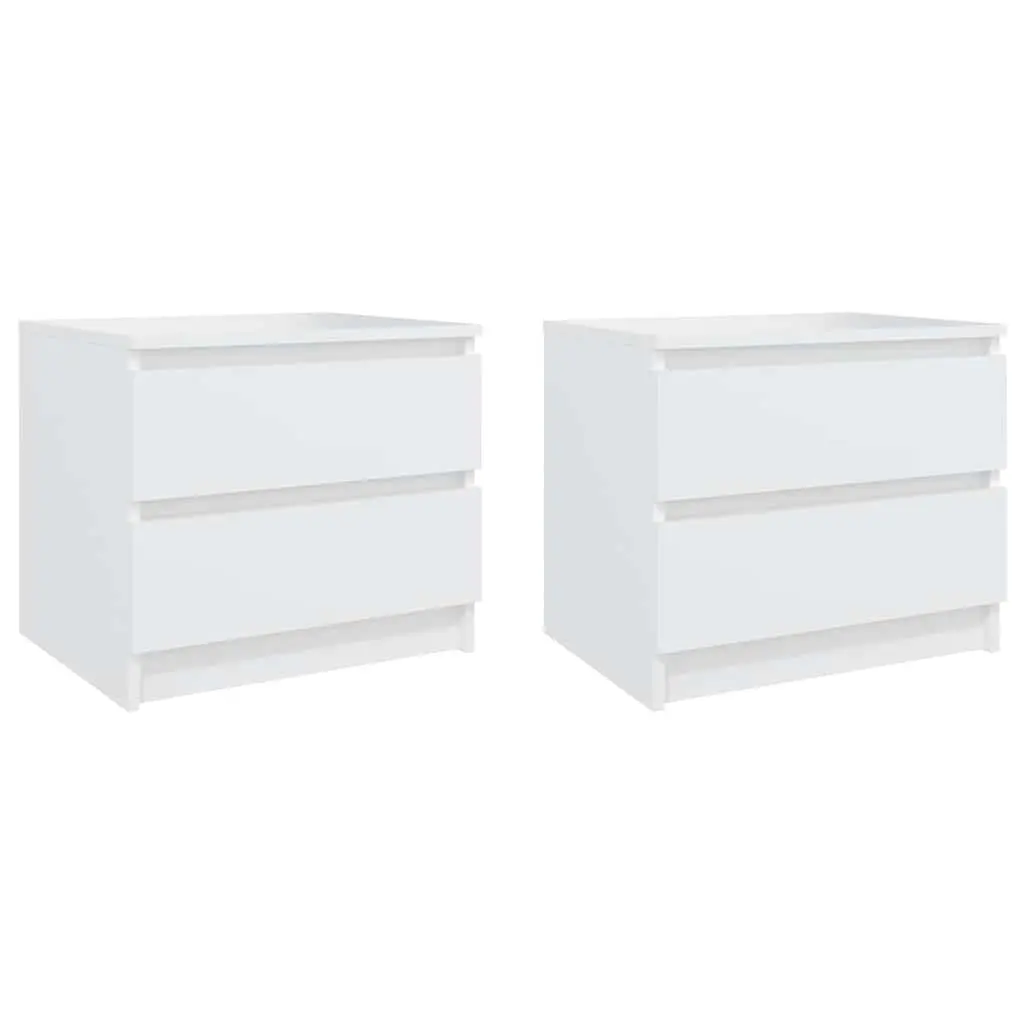 Bedside Tables Nightstand Storage 50x39x43.5 cm White 2 pcs