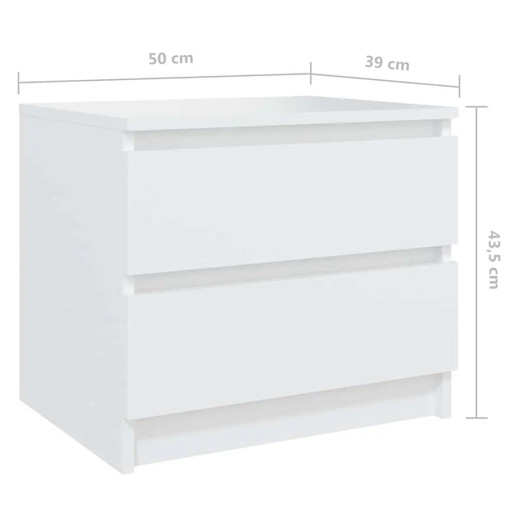 Bedside Tables Nightstand Storage 50x39x43.5 cm White 2 pcs