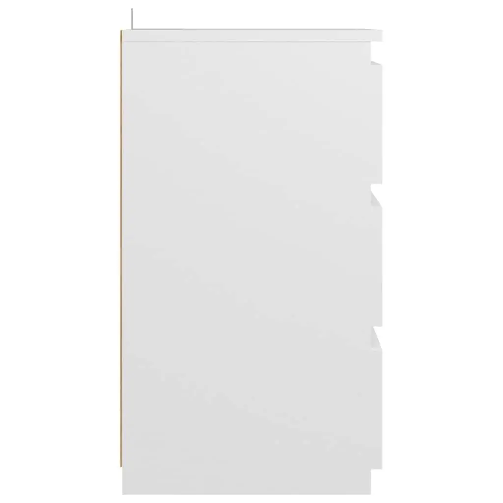 White Bedside Table with Ample Storage