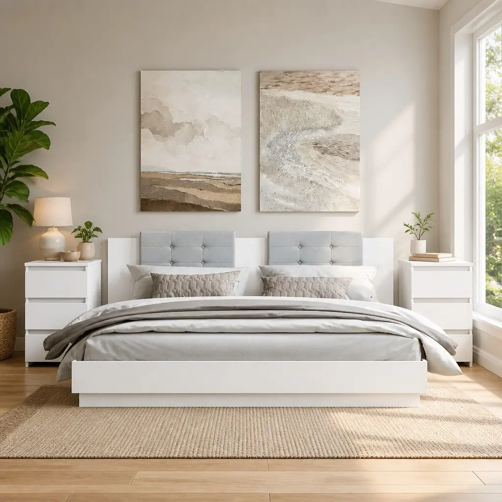 White Nightstand with Ample Storage