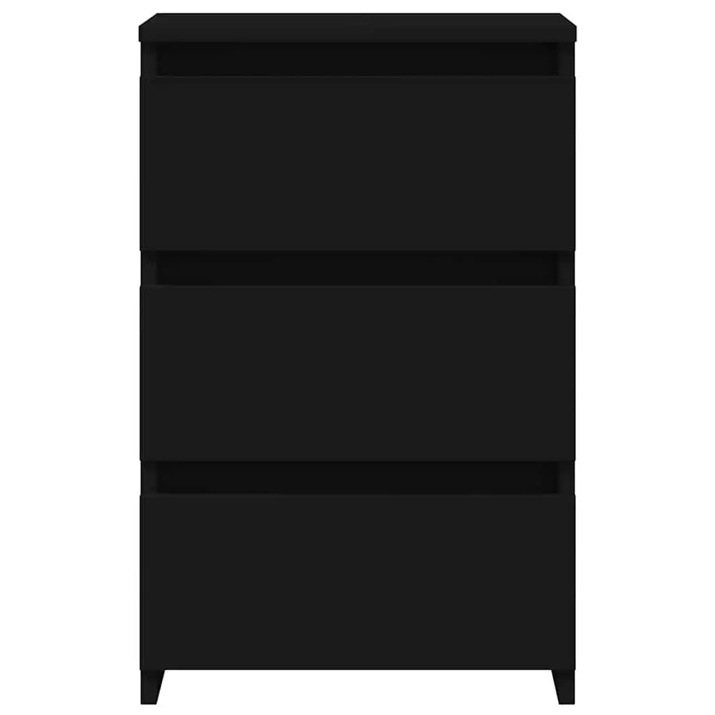Bedside Tables Nightstands Storage 2 Piece Black