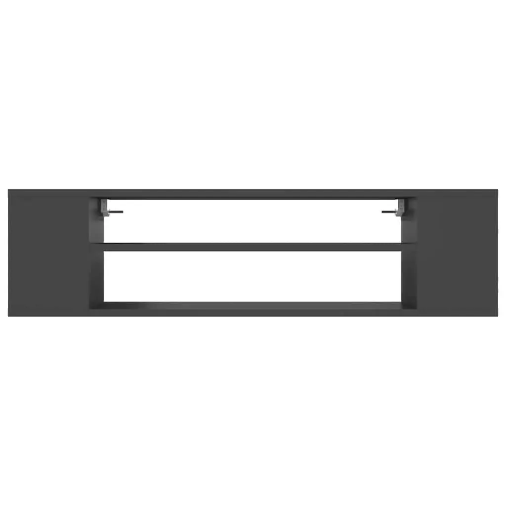 Hanging TV Cabinet Wall-Mounted Storage Unit Grey 100 x 30 x 26.5 cm