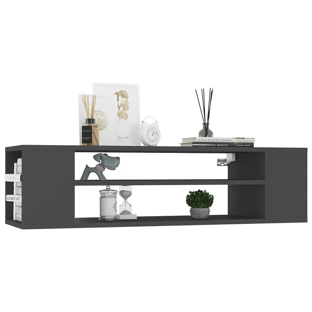 Hanging TV Cabinet Wall-Mounted Storage Unit Grey 100 x 30 x 26.5 cm