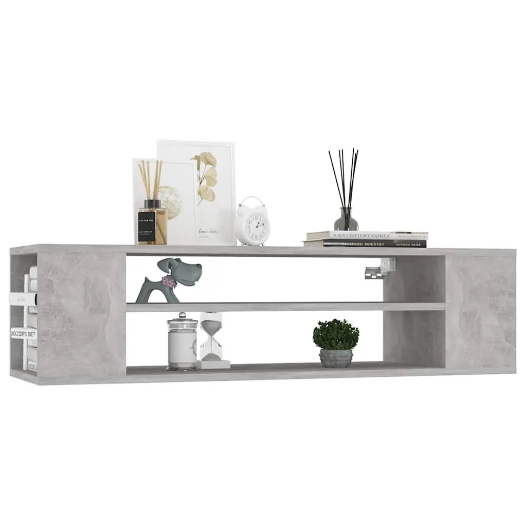 Grey Wall-Mounted TV Cabinet with Storage Solutions