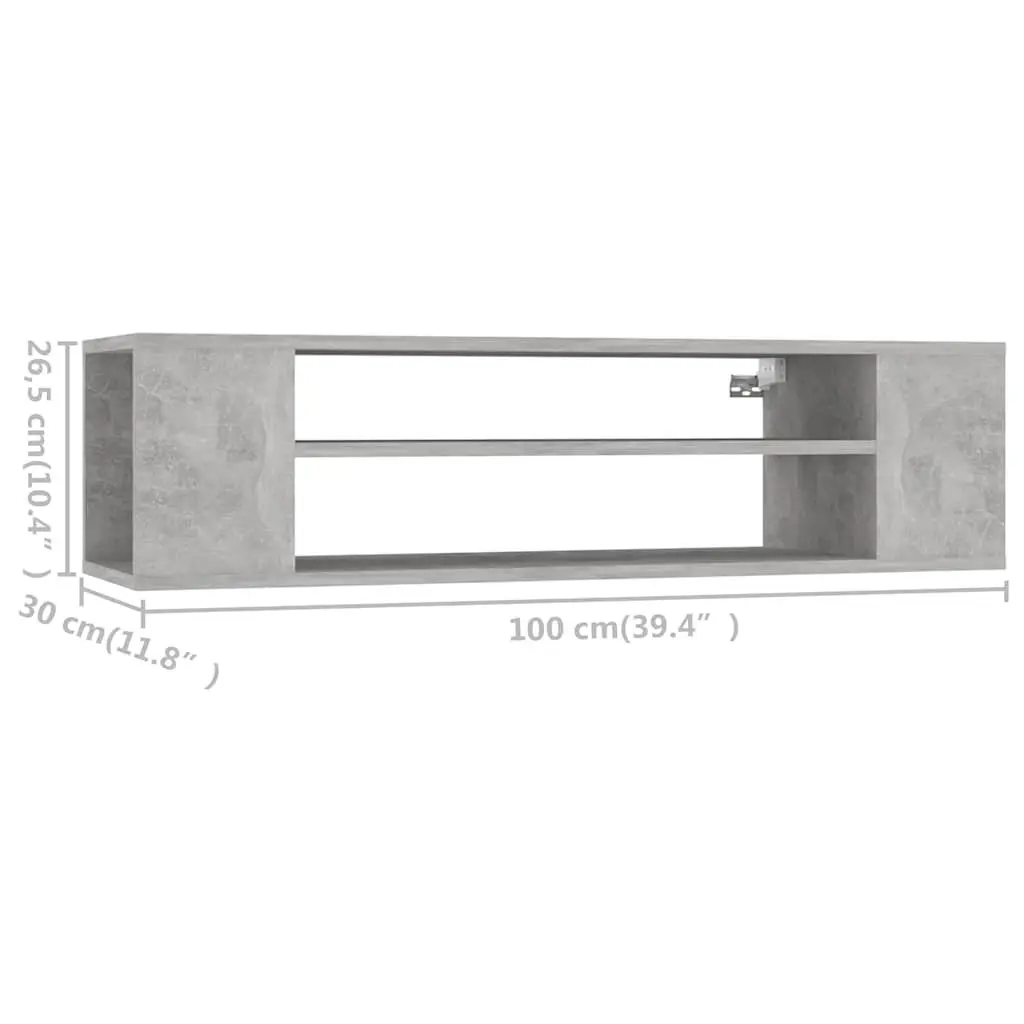 Grey Wall-Mounted TV Cabinet with Storage Solutions