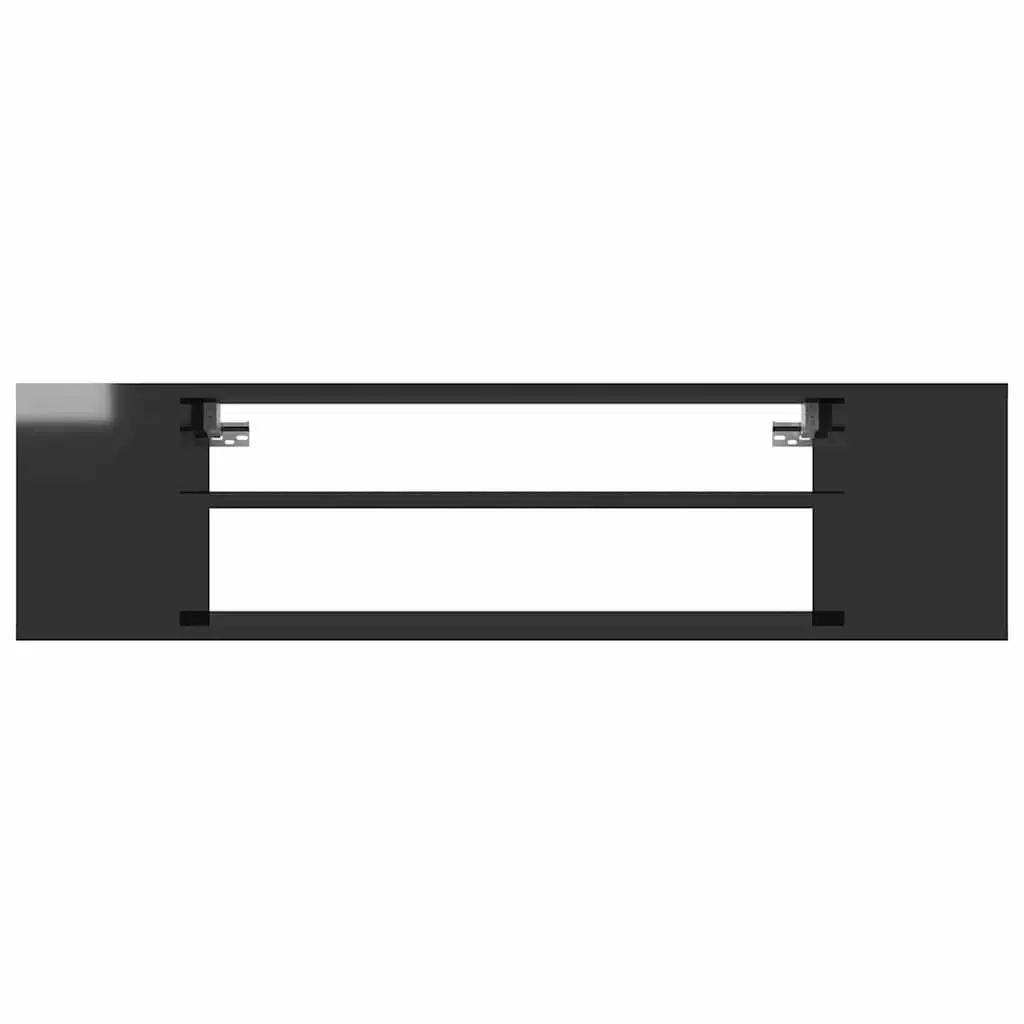 Hanging TV Cabinet Wall-Mounted Storage Unit High Gloss Black 100 x 30 x 26.5 cm