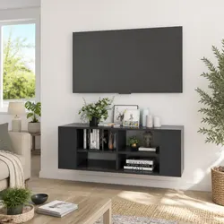 Reliable Wall-Mounted TV Cabinet in Grey