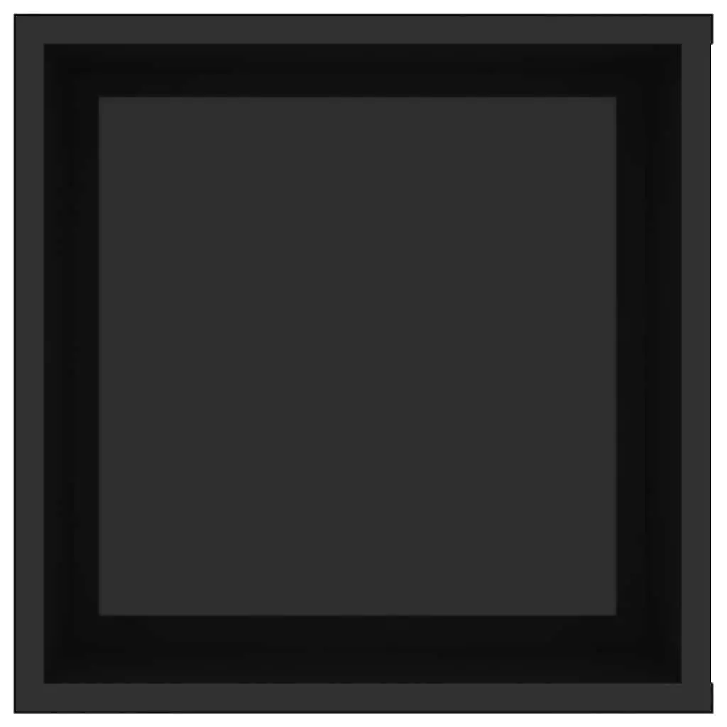 Black Wall-Mounted TV Cabinet with Storage