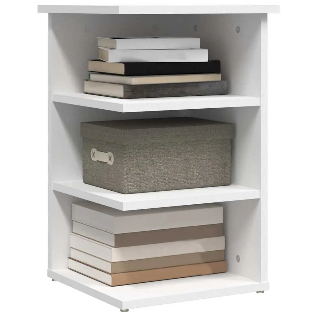 Side Cabinet Storage Buffet 3-Shelf 35x35x55cm White Engineered Wood
