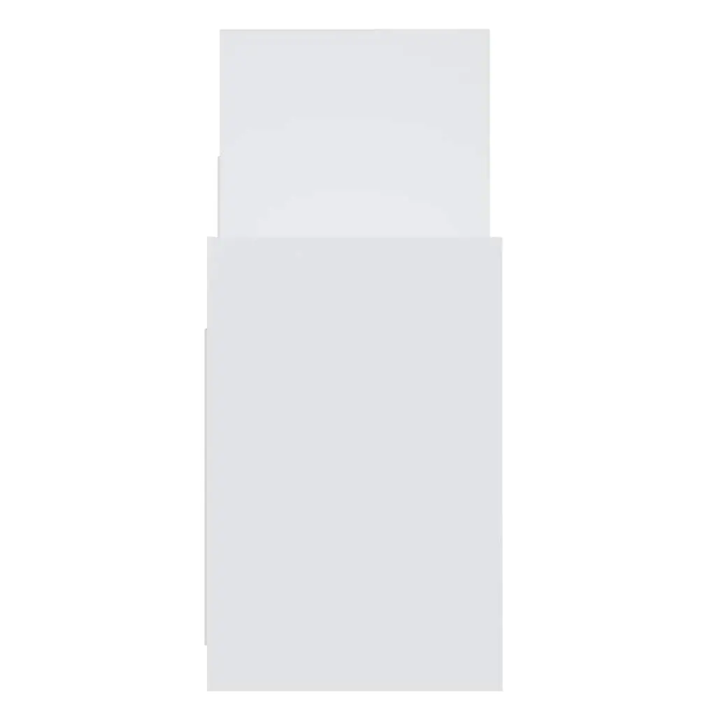 Side Cabinet White Storage Furniture 6 Shelves Engineered Wood Organiser Unit