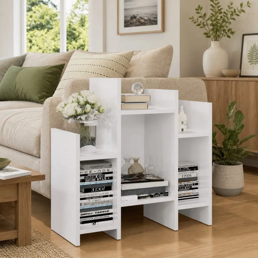 Side Cabinet Storage Unit 60x26x60 cm High Gloss White
