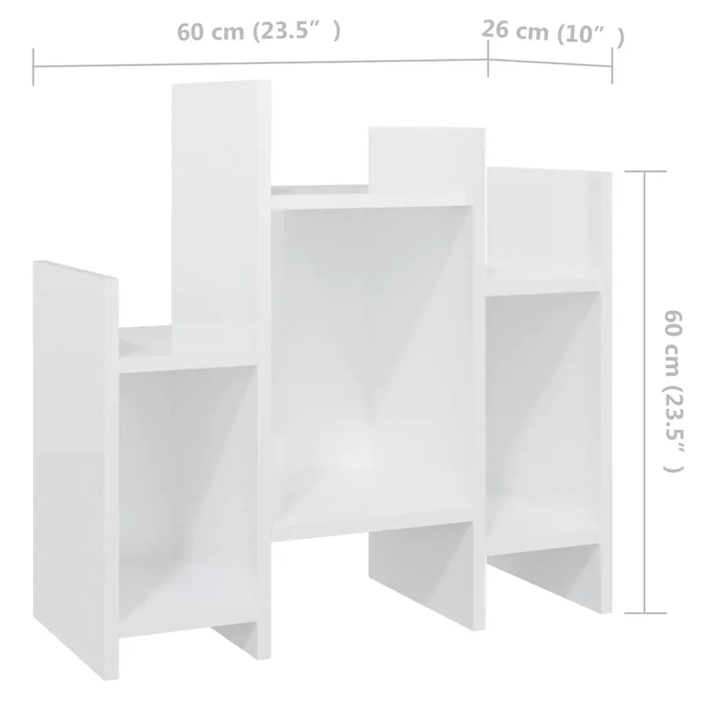 Side Cabinet Storage Unit 60x26x60 cm High Gloss White