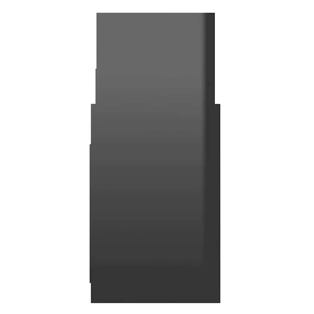 Side Cabinet Storage Shelving Unit High Gloss Black 60 x 26 x 60 cm