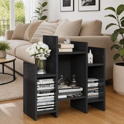 Grey Side Cabinet Storage Unit 6 Shelves Sideboard Buffet Living Room Furniture