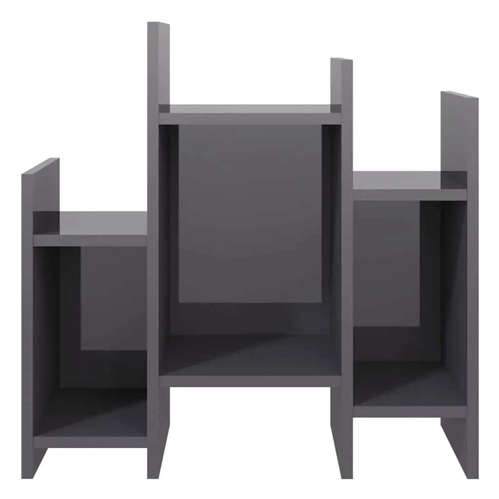 Grey Side Cabinet Storage Unit 6 Shelves Sideboard Buffet Living Room Furniture