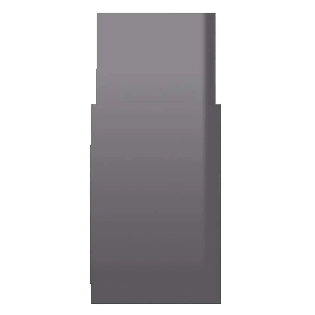 Grey Side Cabinet Storage Unit 6 Shelves Sideboard Buffet Living Room Furniture