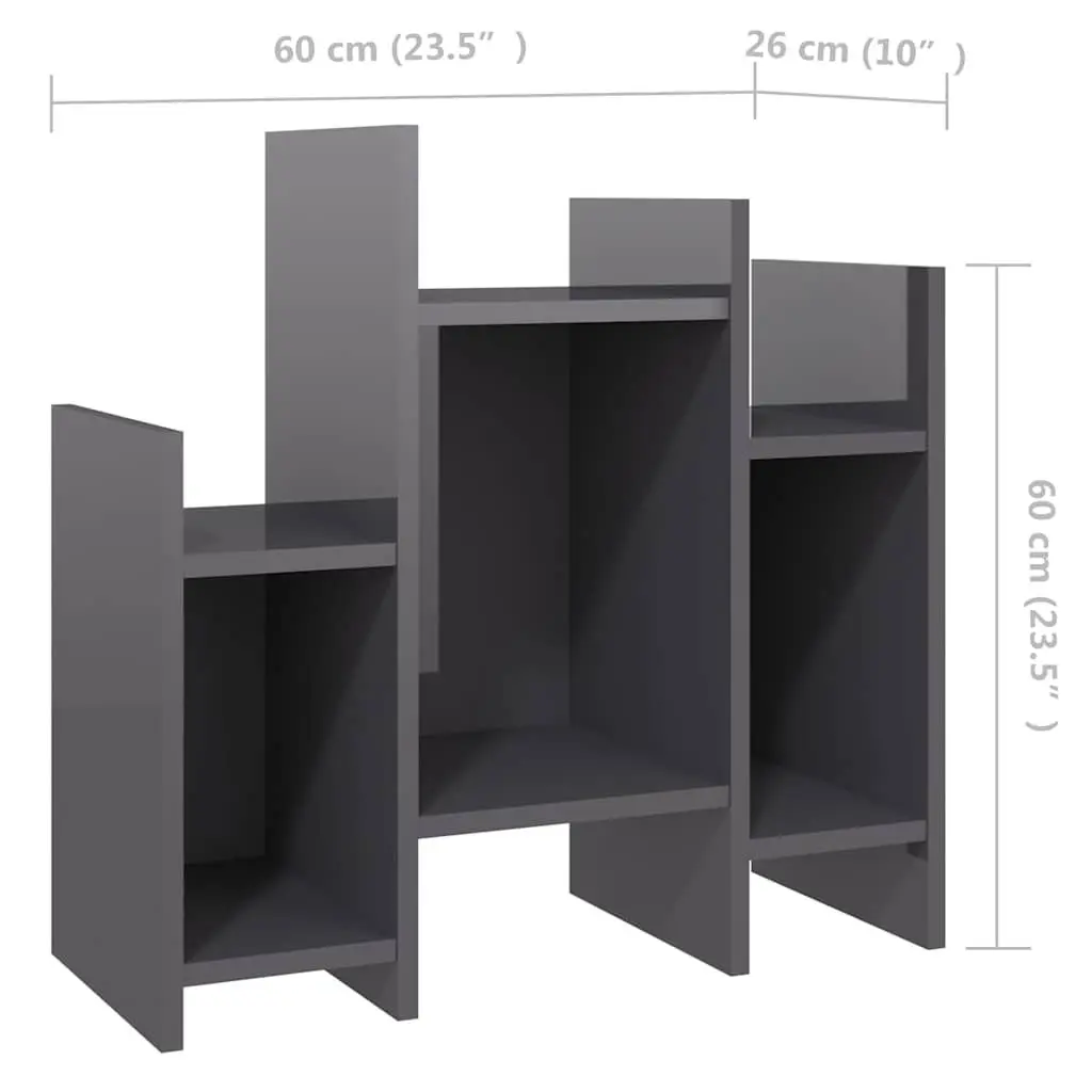 Grey Side Cabinet Storage Unit 6 Shelves Sideboard Buffet Living Room Furniture