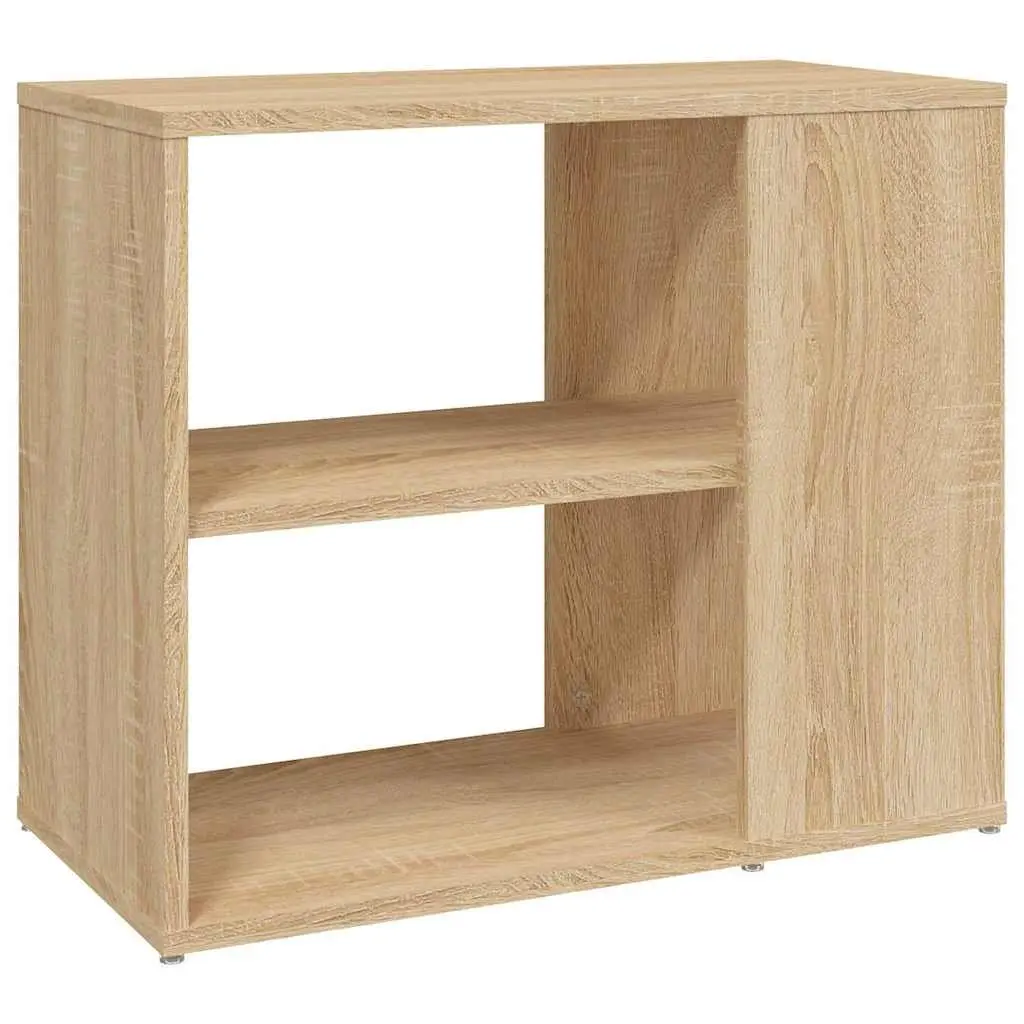 Side Cabinet Brown Storage Furniture 2 Shelf Engineered Wood Sideboard Organizer