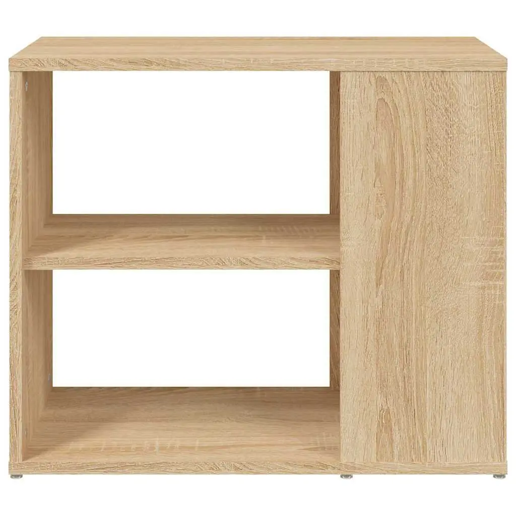 Side Cabinet Brown Storage Furniture 2 Shelf Engineered Wood Sideboard Organizer
