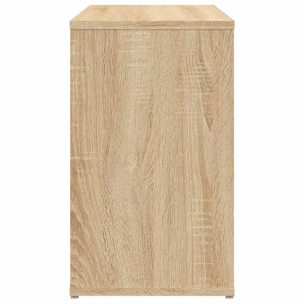 Side Cabinet Brown Storage Furniture 2 Shelf Engineered Wood Sideboard Organizer