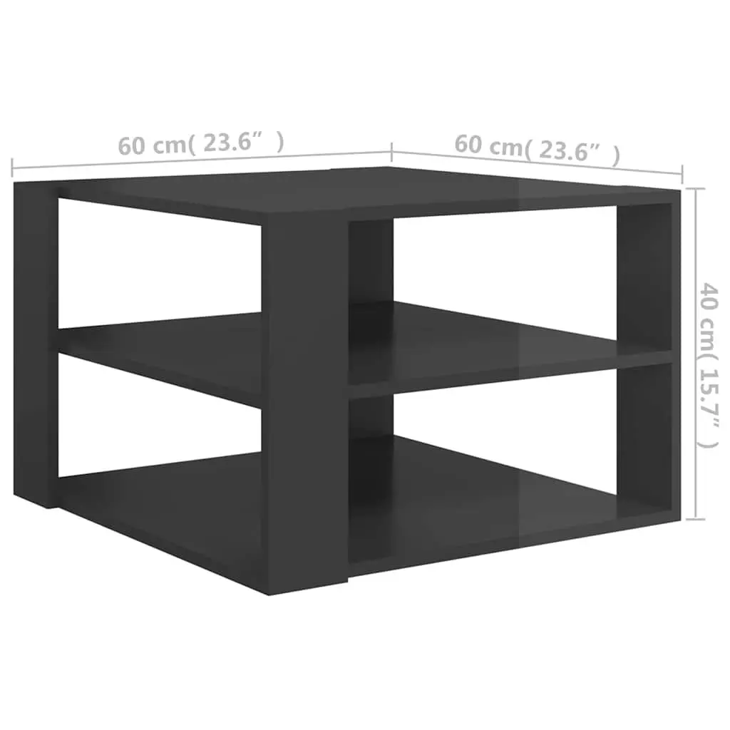 Coffee Table Modern Grey Accent Living Room Furniture Storage Shelf Tabletop