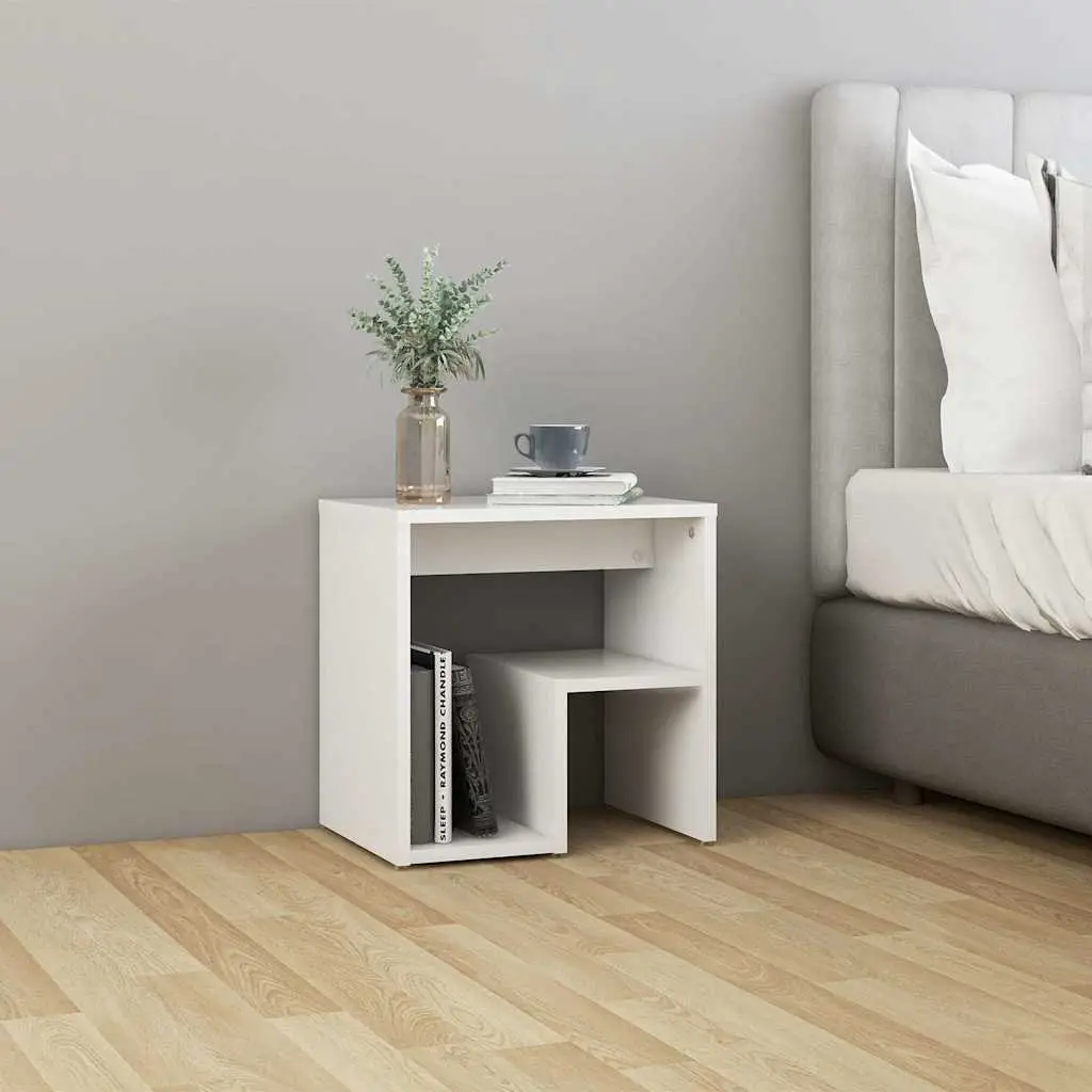 Bedside Table Nightstand Cabinet White 40x30x40 cm Engineered Wood 2 Pack