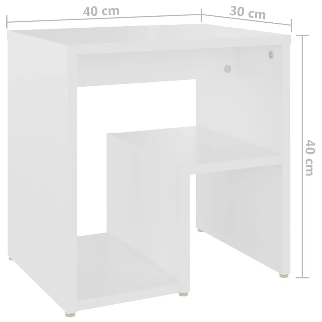 Bedside Table Nightstand Cabinet White 40x30x40 cm Engineered Wood 2 Pack