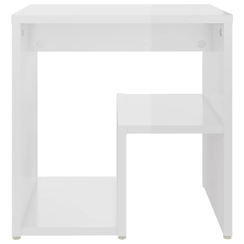 Storage with Two Glossy White Nightstands