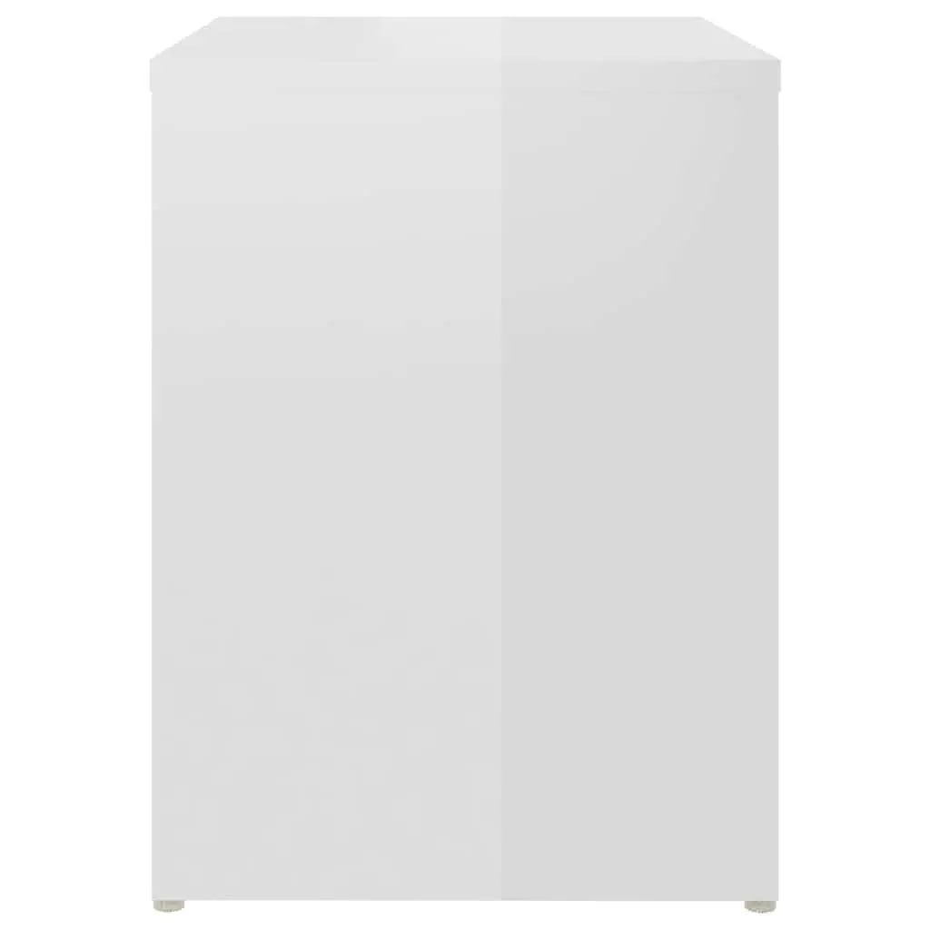 Storage with Two Glossy White Nightstands