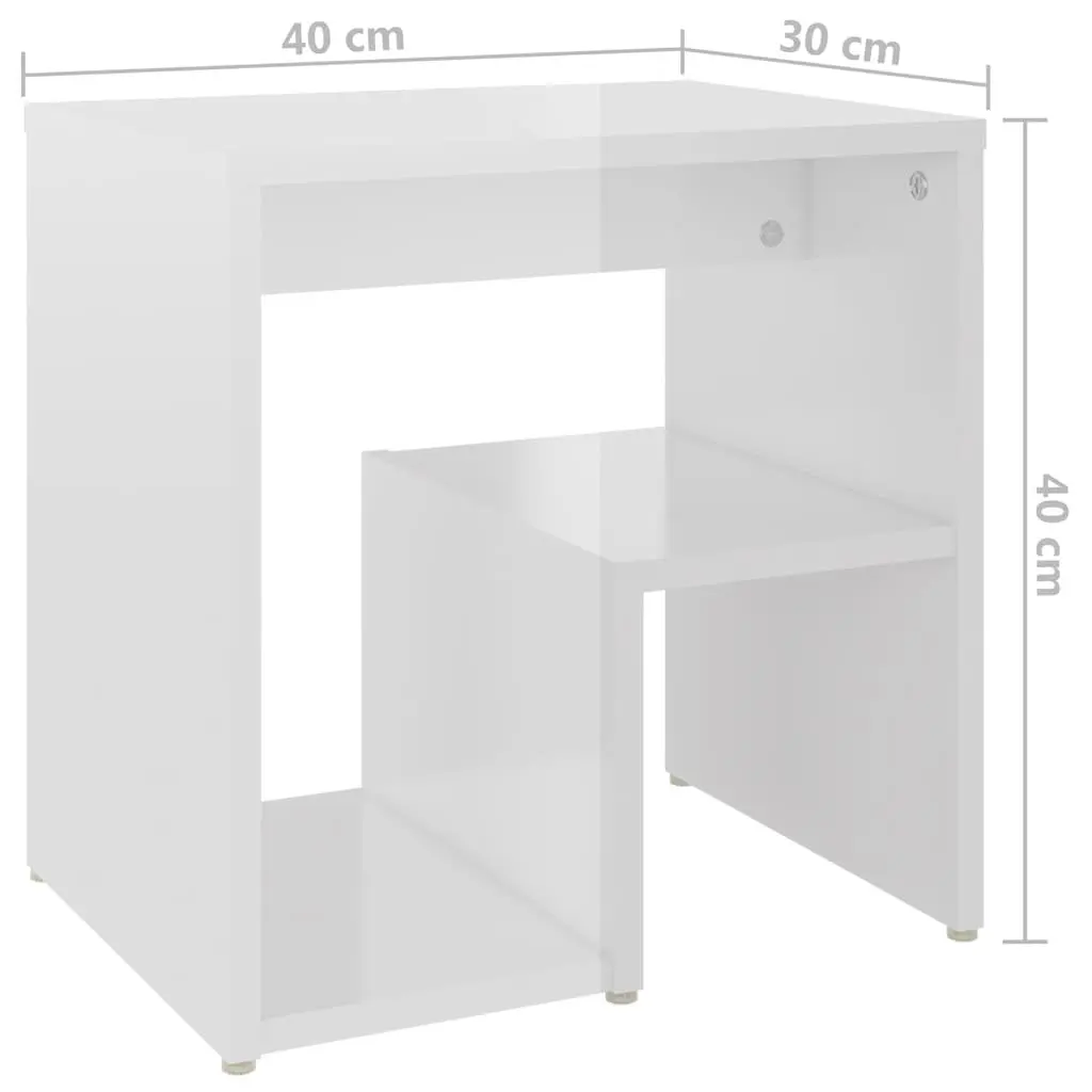 Storage with Two Glossy White Nightstands