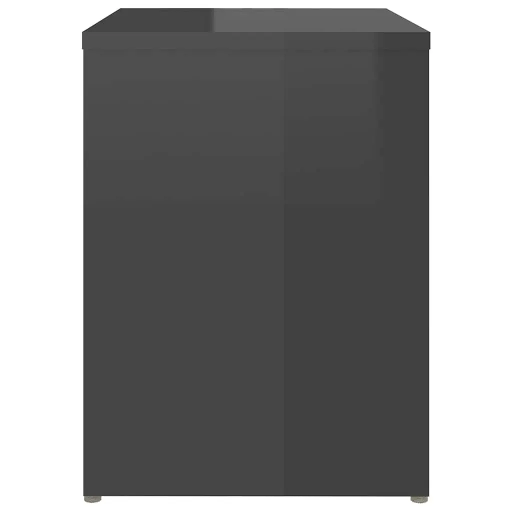 Bedside Tables Nightstands 2 pcs High Gloss Grey Bed Cabinets with Shelf