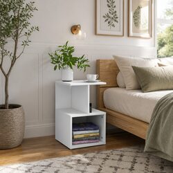Practical White Nightstand for Organized Living