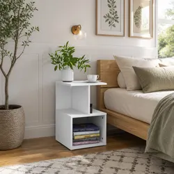 Practical White Nightstand for Organized Living