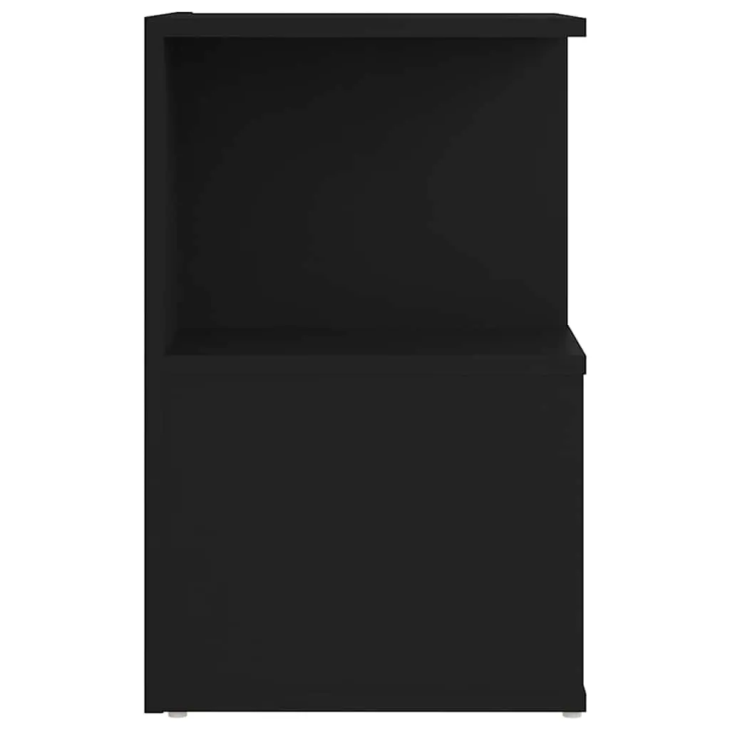 Bedside Cabinets Storage 35x35x55 cm Black 2 Piece Engineered Wood Nightstand