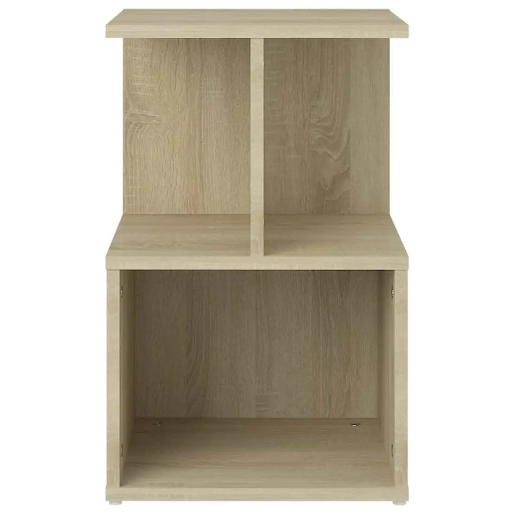 Bedside Cabinet Set 2 pcs Brown Engineered Wood Nightstand Storage Open Shelves