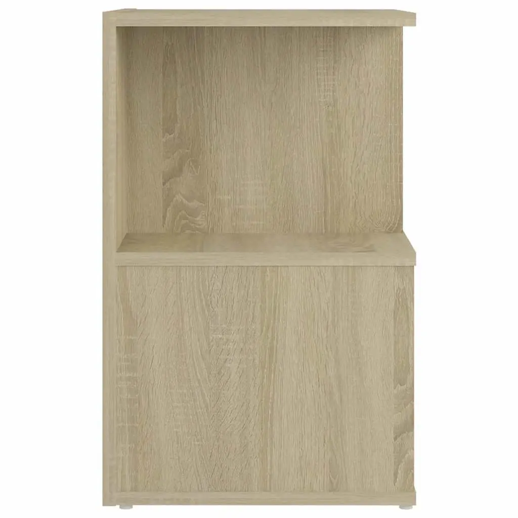 Bedside Cabinet Set 2 pcs Brown Engineered Wood Nightstand Storage Open Shelves
