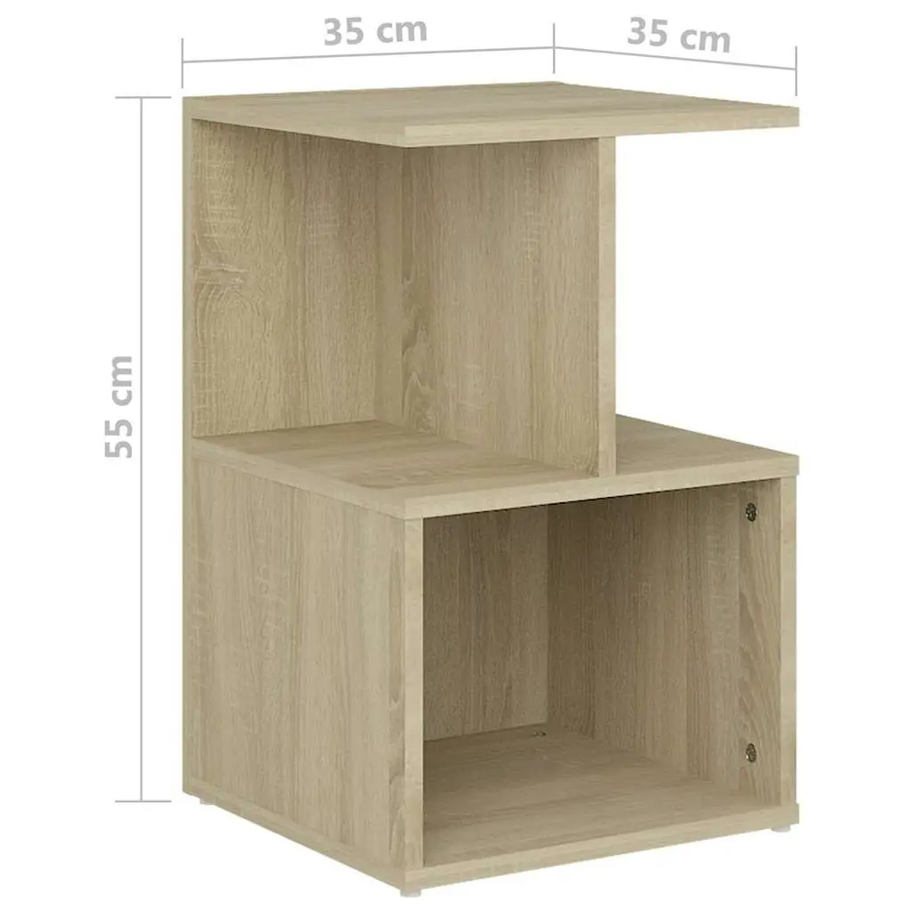 Bedside Cabinet Set 2 pcs Brown Engineered Wood Nightstand Storage Open Shelves