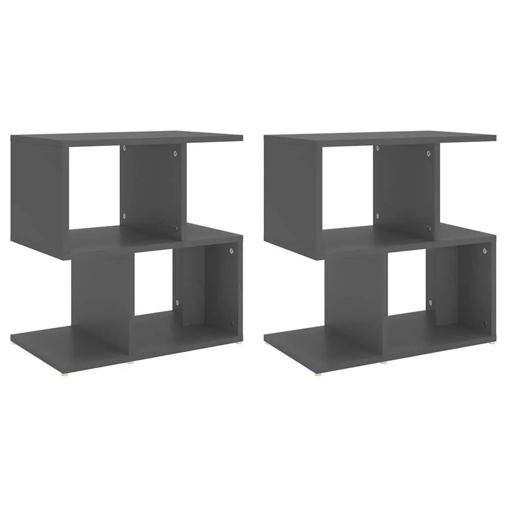 Grey Bedside Cabinet Set with Easy Maintenance