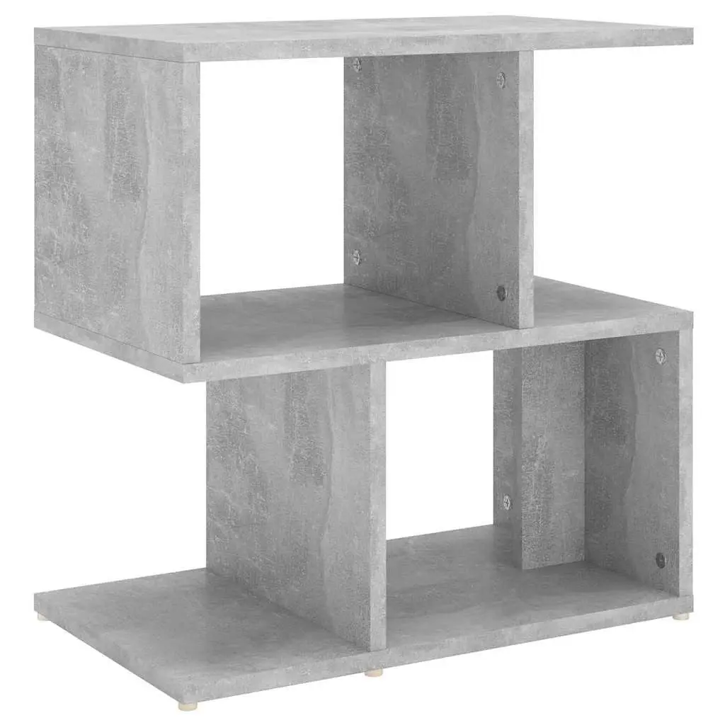 Bedside Cabinet Grey Open Compartments Storage Nightstand Table Organizer