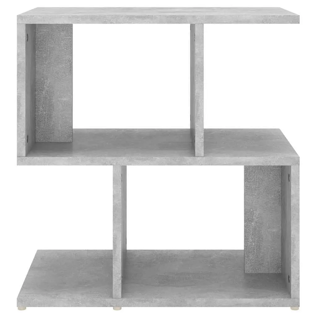 Bedside Cabinet Grey Open Compartments Storage Nightstand Table Organizer