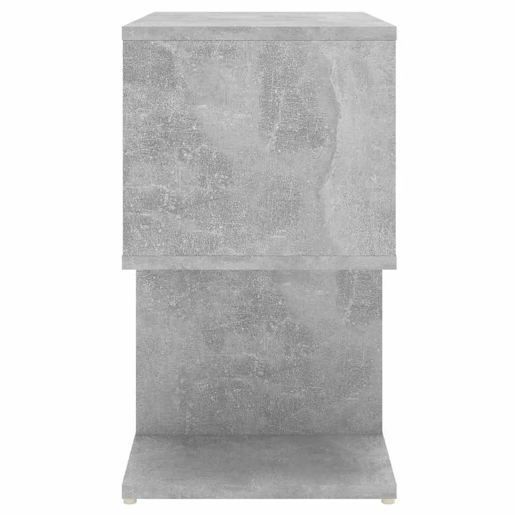 Bedside Cabinet Grey Open Compartments Storage Nightstand Table Organizer