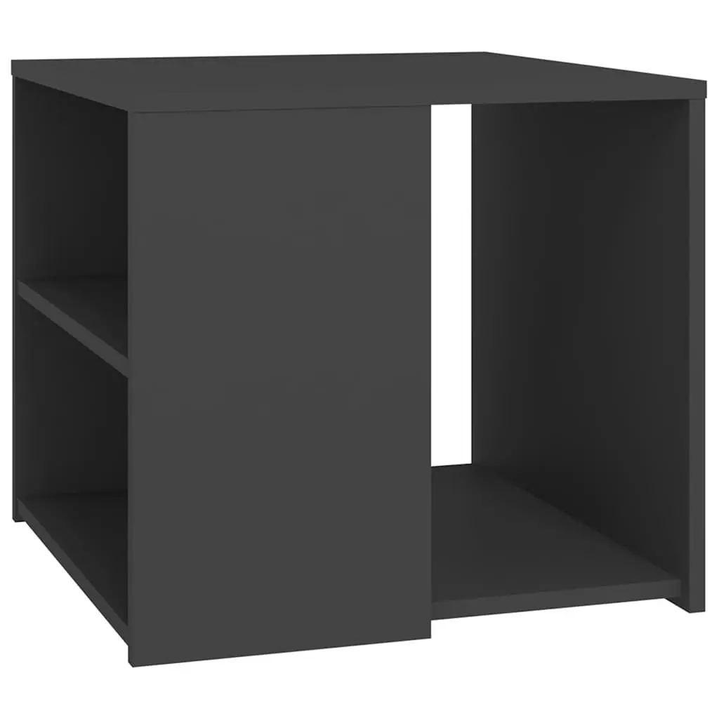 Side Table Grey 50x50x45 cm 3 Shelf Storage Cabinet Accent Furniture