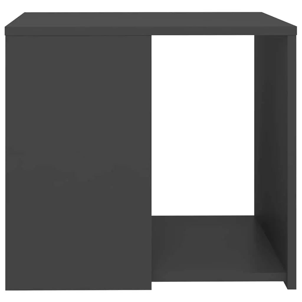 Side Table Grey 50x50x45 cm 3 Shelf Storage Cabinet Accent Furniture