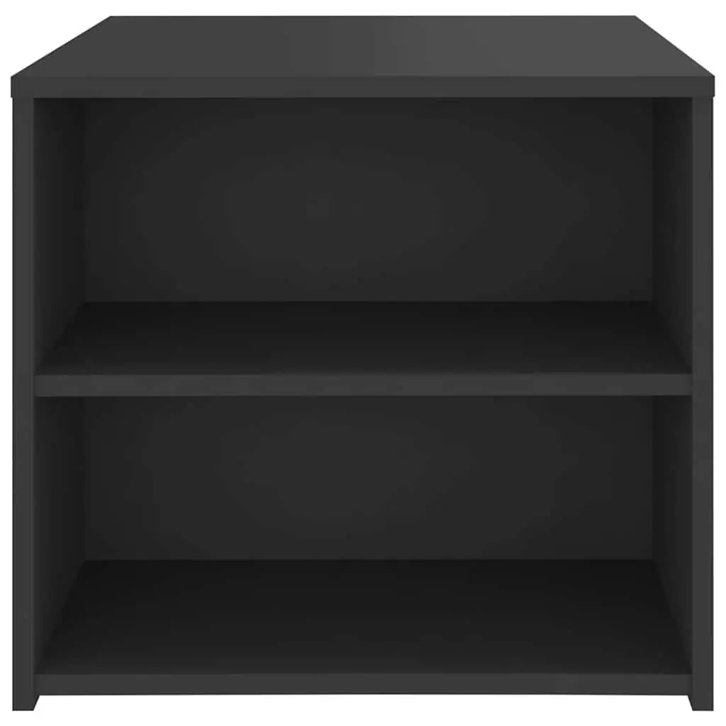 Side Table Grey 50x50x45 cm 3 Shelf Storage Cabinet Accent Furniture