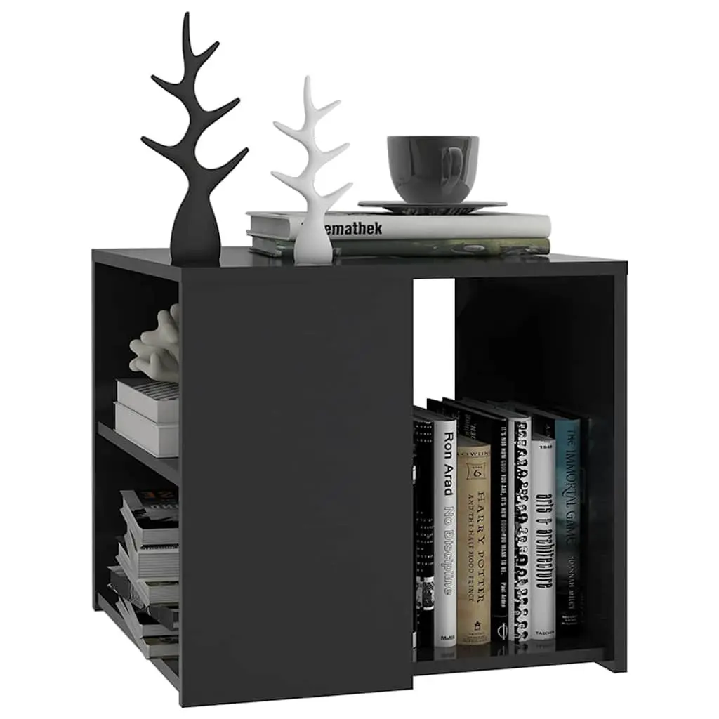 Side Table Grey 50x50x45 cm 3 Shelf Storage Cabinet Accent Furniture