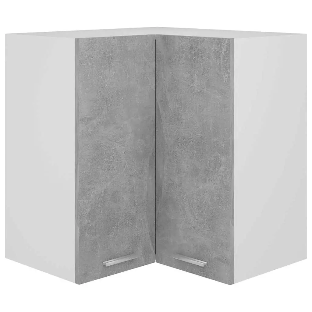 Corner Kitchen Cabinet Grey Wall Mount Storage Unit 57W x 57D x 60H cm