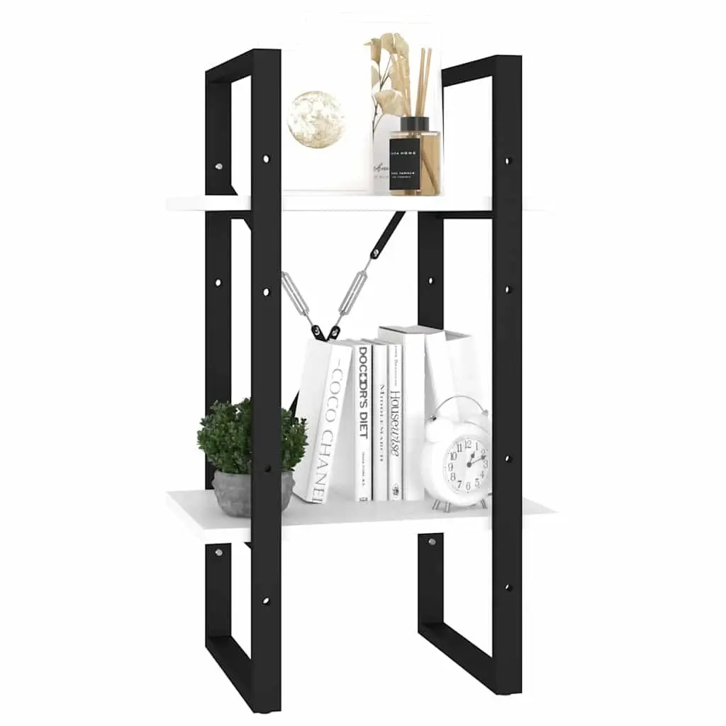 2-Tier Book Cabinet White 40x30x70 cm Storage Shelving Unit Bookcase Display